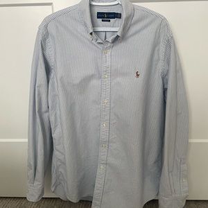Ralph Lauren Polo Classic Pinstripe Oxford Shirt, Mens Large